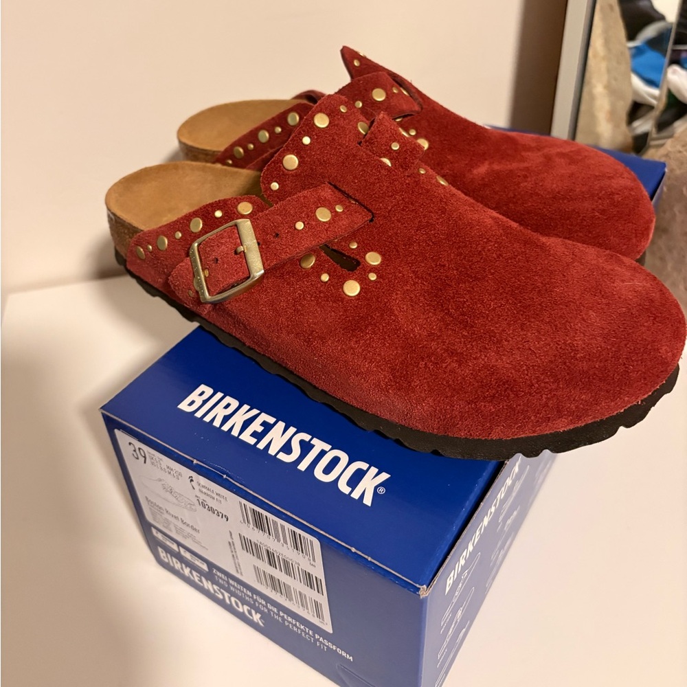 Birkenstock Boston Rivet Suede Clogs 39